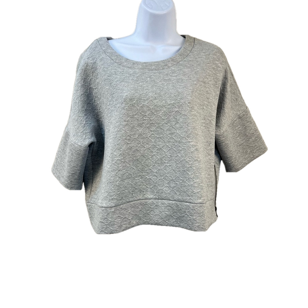 Loft gray box style short sleeve top size large
